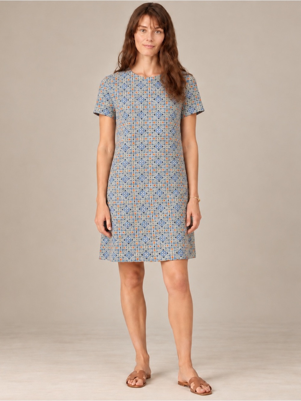 J. McLaughlin Catalyst Catalina Cloth Geo Print Sheath Dress Large